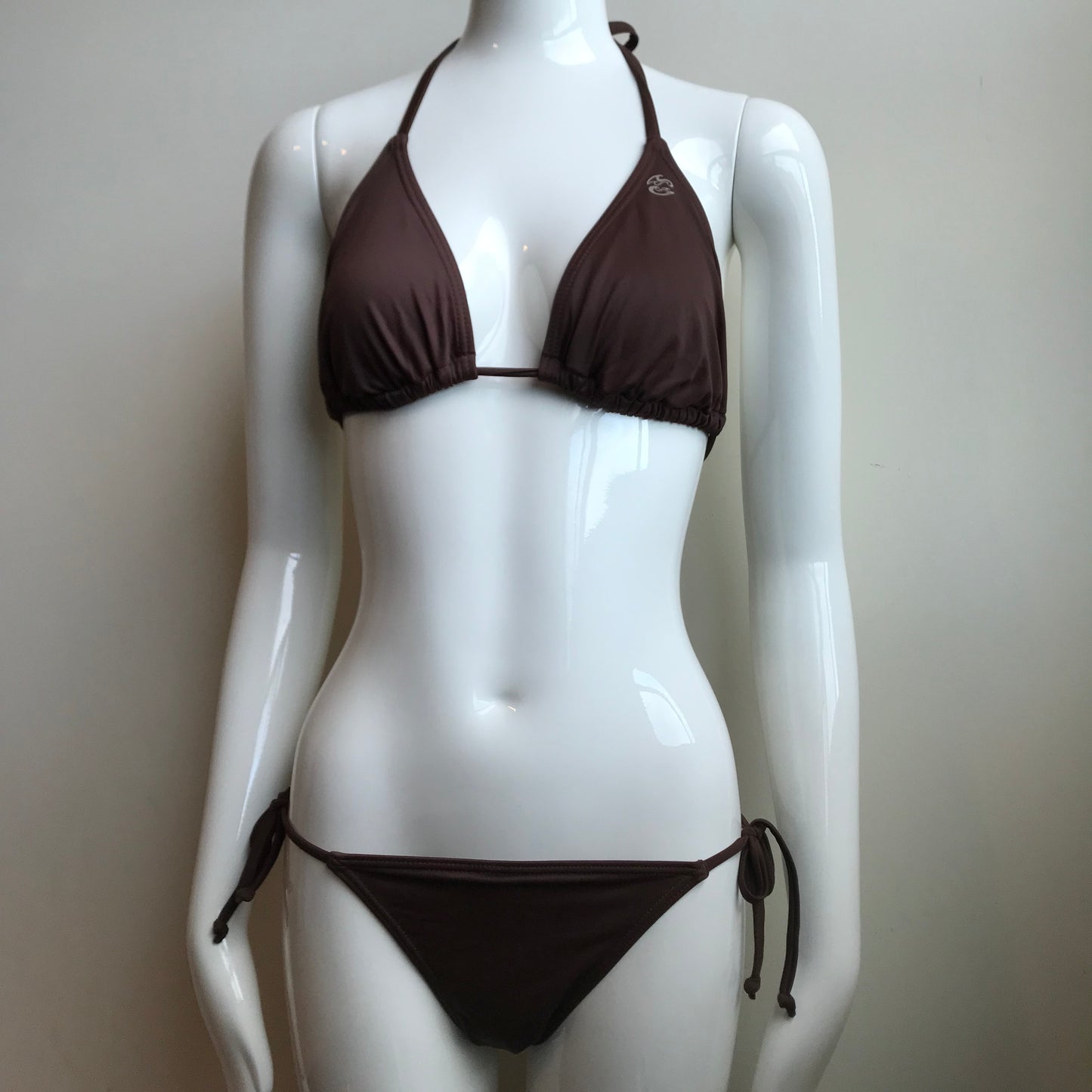 Billabong Bikini Chocolate Brown Solid D Cup Top Swimsuit