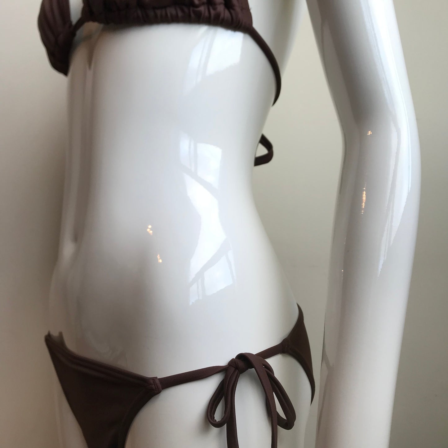 Billabong Bikini Chocolate Brown Solid D Cup Top Swimsuit