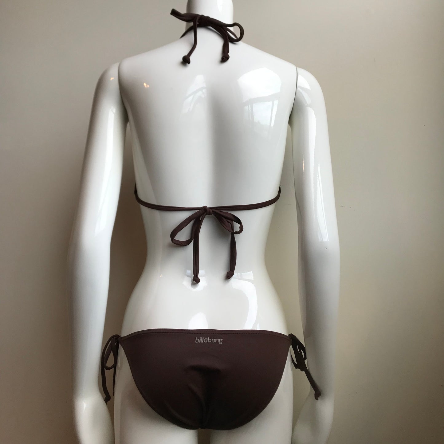 Billabong Bikini Chocolate Brown Solid D Cup Top Swimsuit