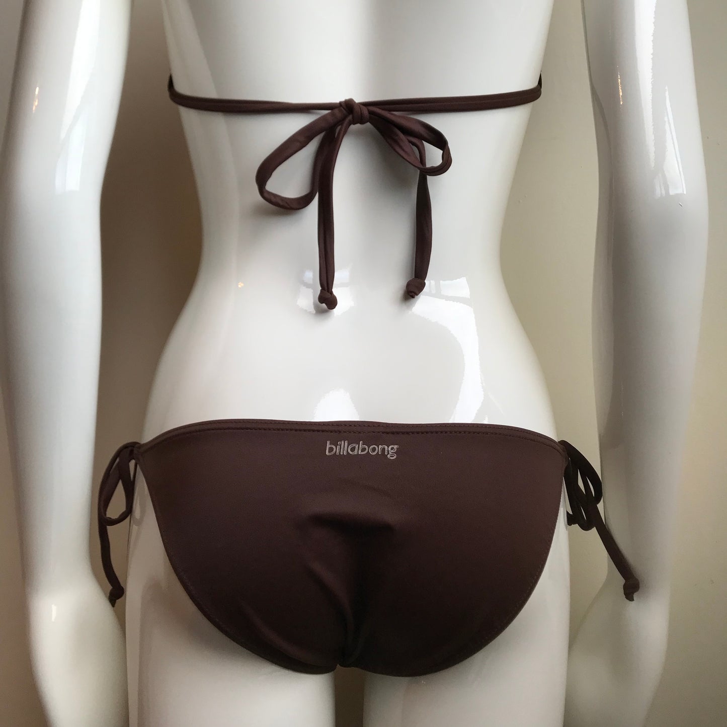 Billabong Bikini Chocolate Brown Solid D Cup Top Swimsuit