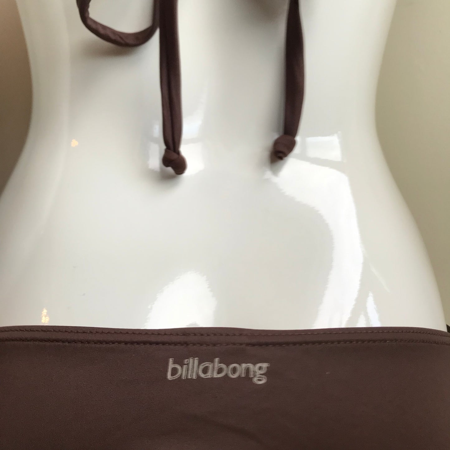Billabong Bikini Chocolate Brown Solid D Cup Top Swimsuit