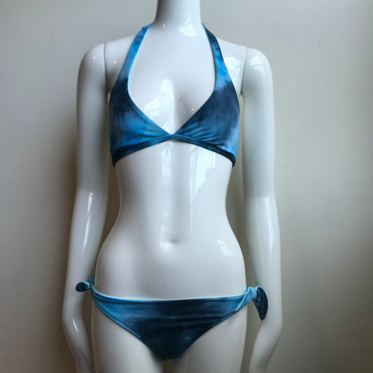 Billabong Bikini  Reversible Blue Tie Dye halter top low rise Swimsuit