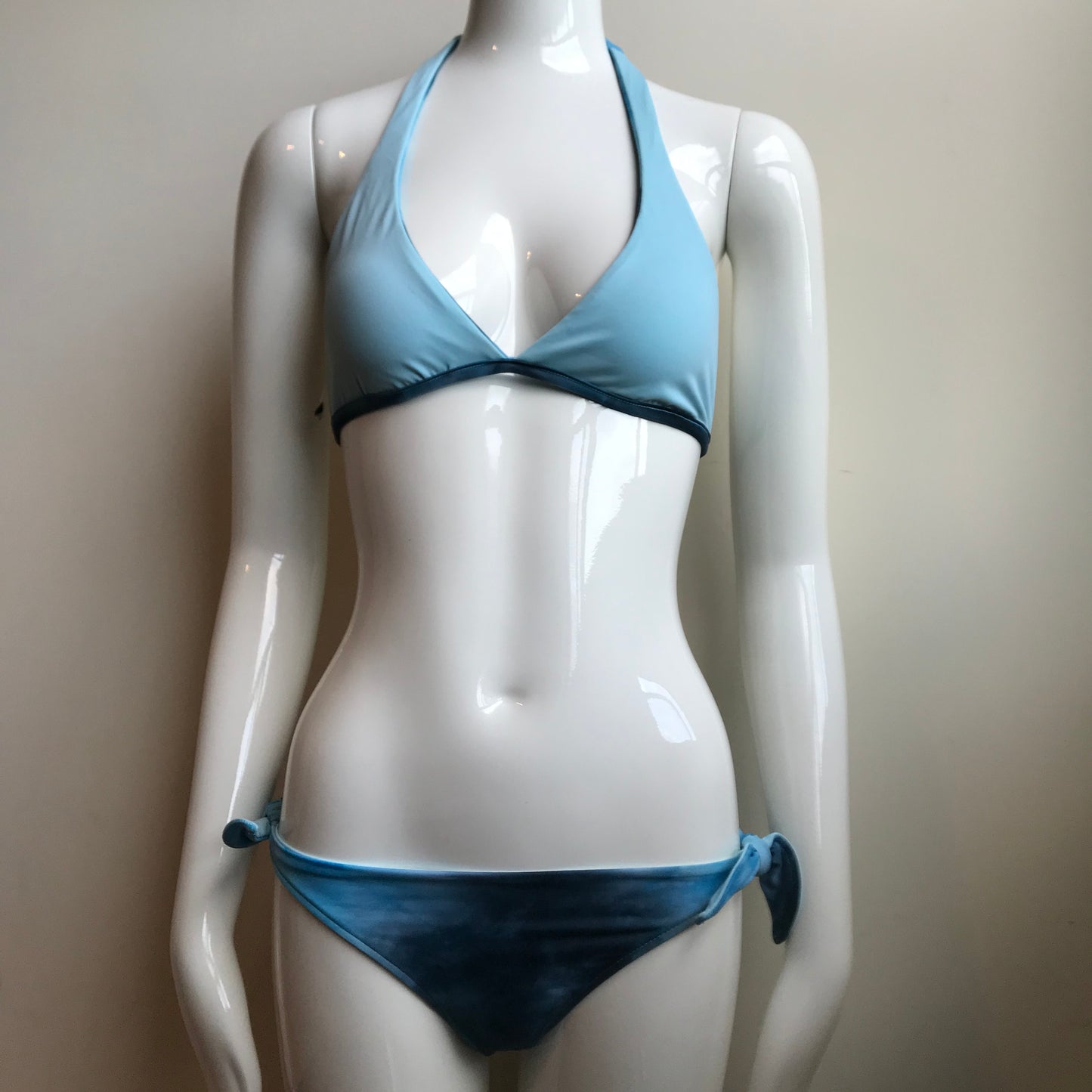 Billabong Bikini  Reversible Blue Tie Dye halter top low rise Swimsuit