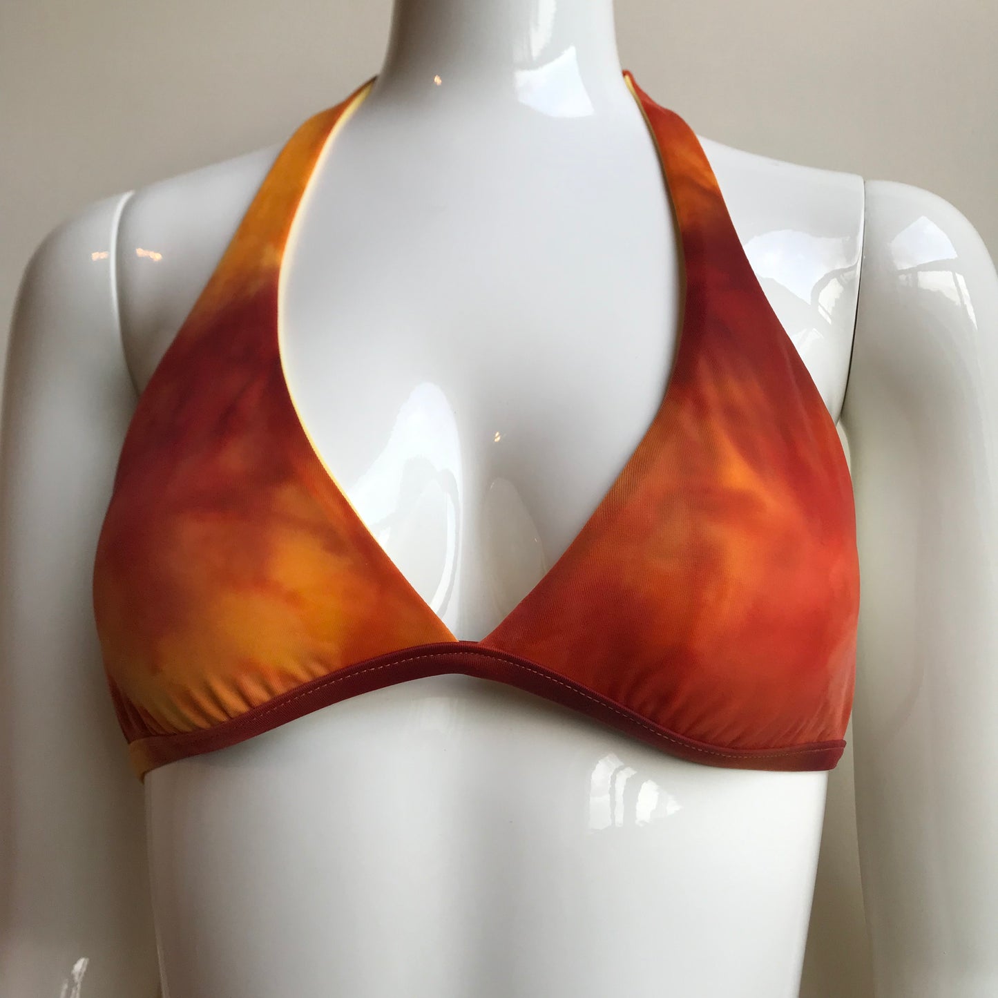 Billabong Bikini Reversible Tie Dye Orange & Yellow halter top low rise Swimsiuit