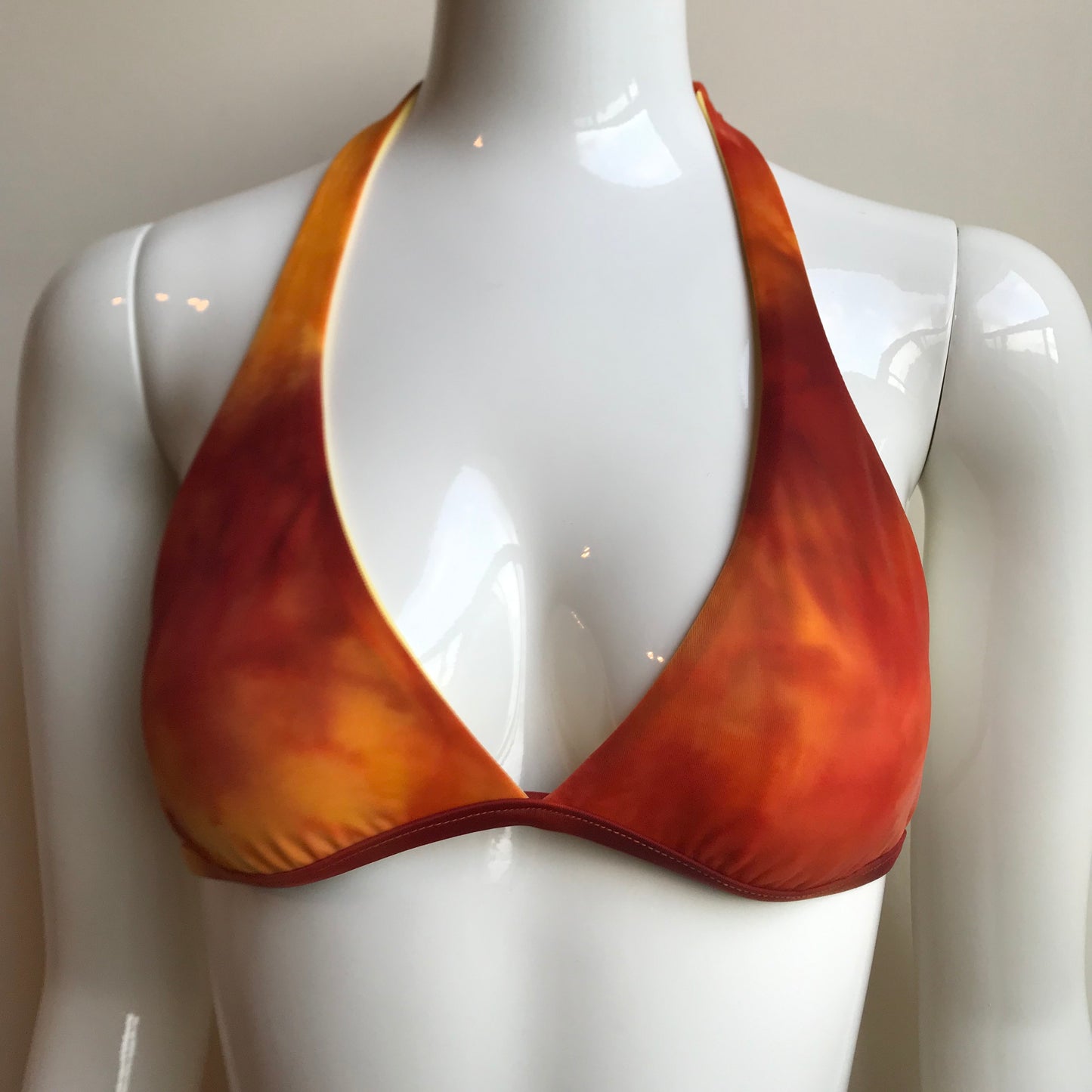 Billabong Bikini Reversible Tie Dye Orange & Yellow halter top low rise Swimsiuit