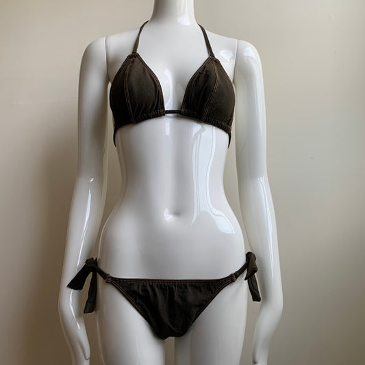 Billabong Bikini Vintage RARE bikini olive green triangle set