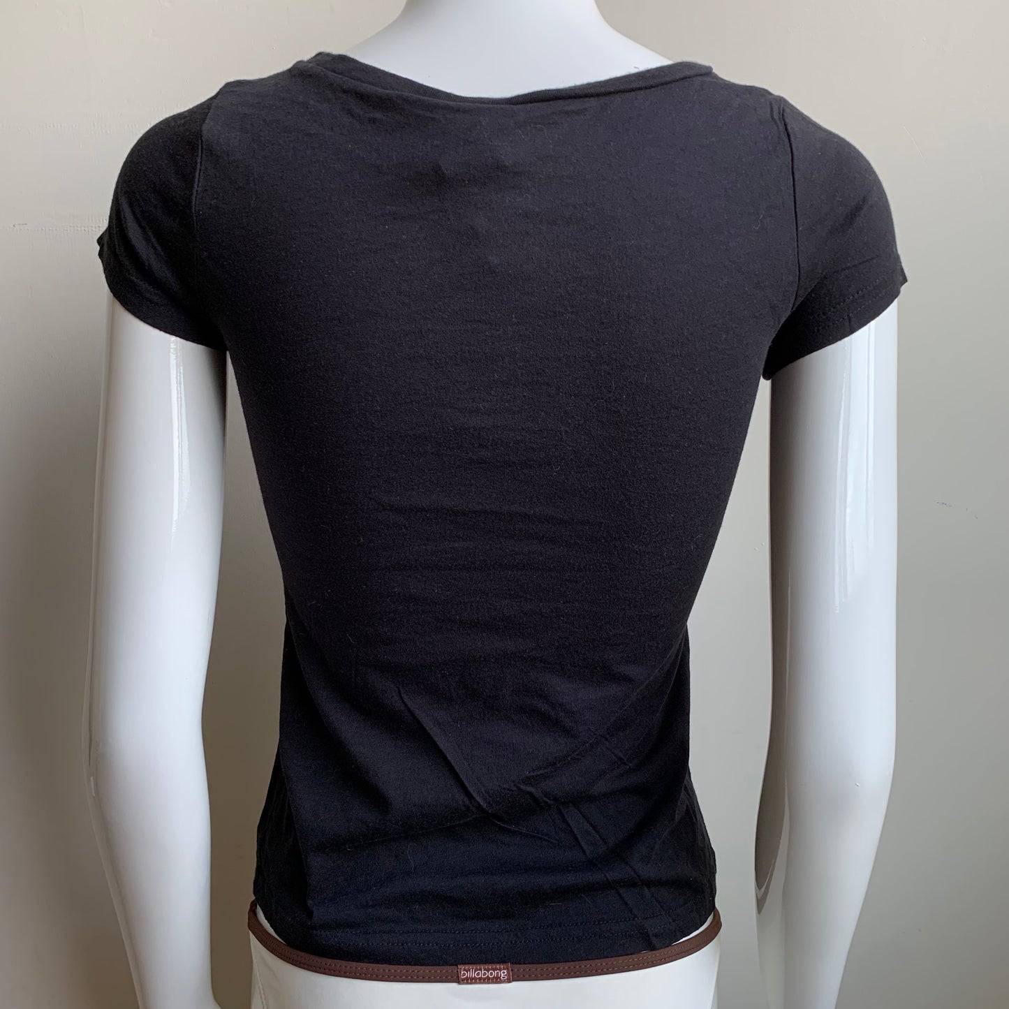 Billabong Vintage Surf Y2K RARE black stitched logo fitted t-shirt top tshirt