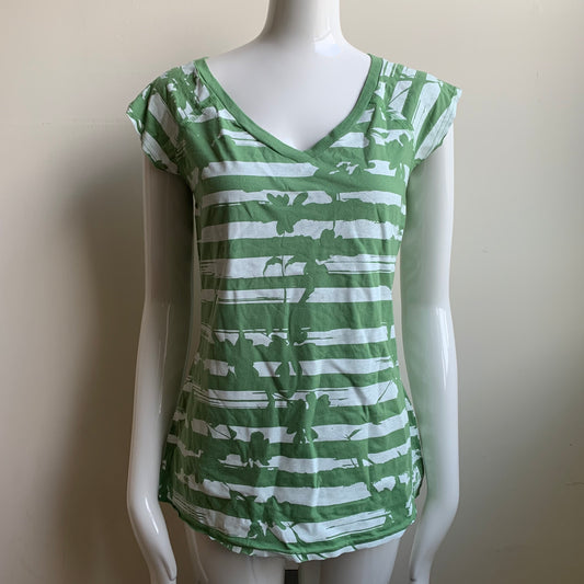 Billabong BLUE CRUSH era Vintage Y2K RARE Green striped v-neck t-shirt tshirt