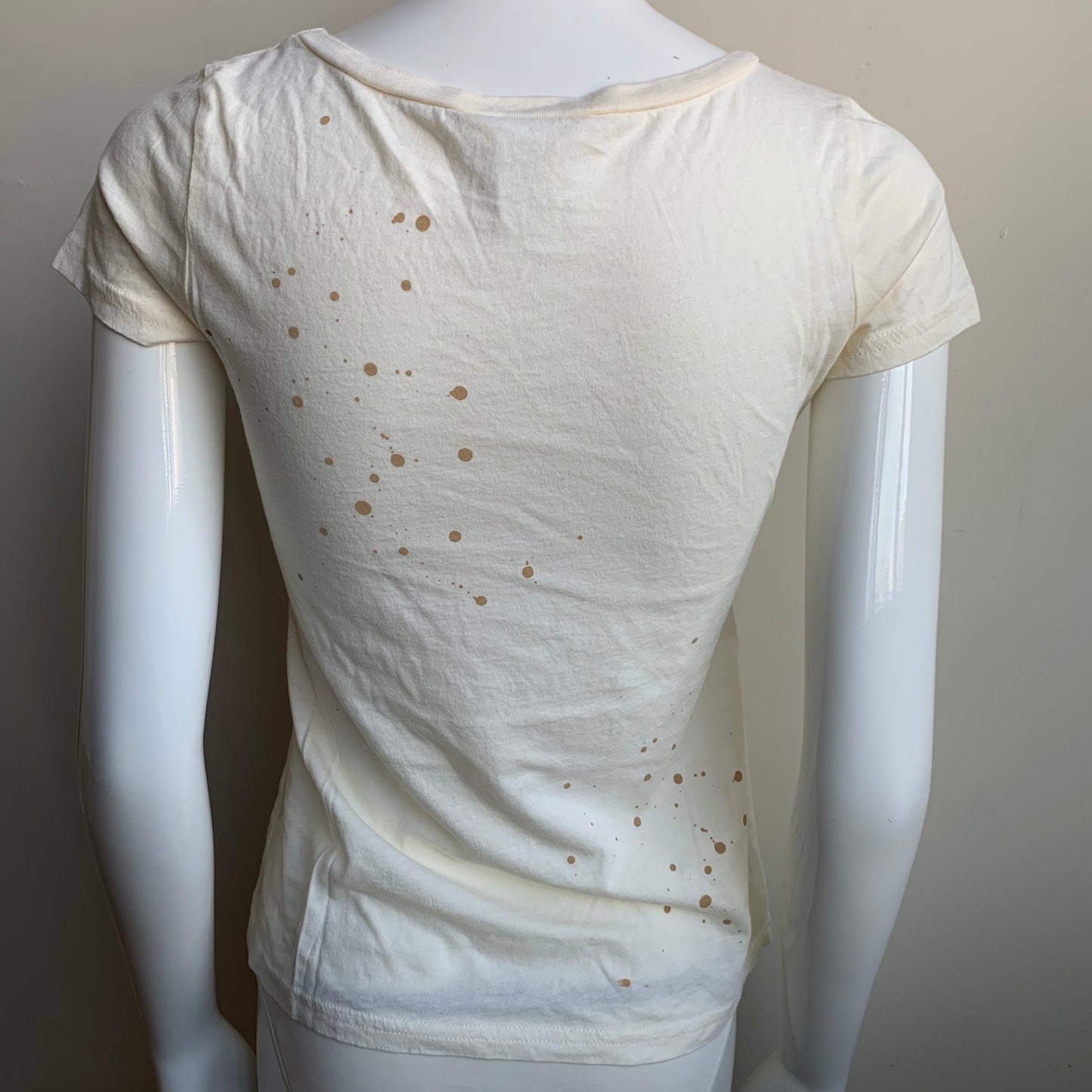 Billabong BLUE CRUSH Vintage RARE cream splatter logo surf fitted t-shirt tshirt