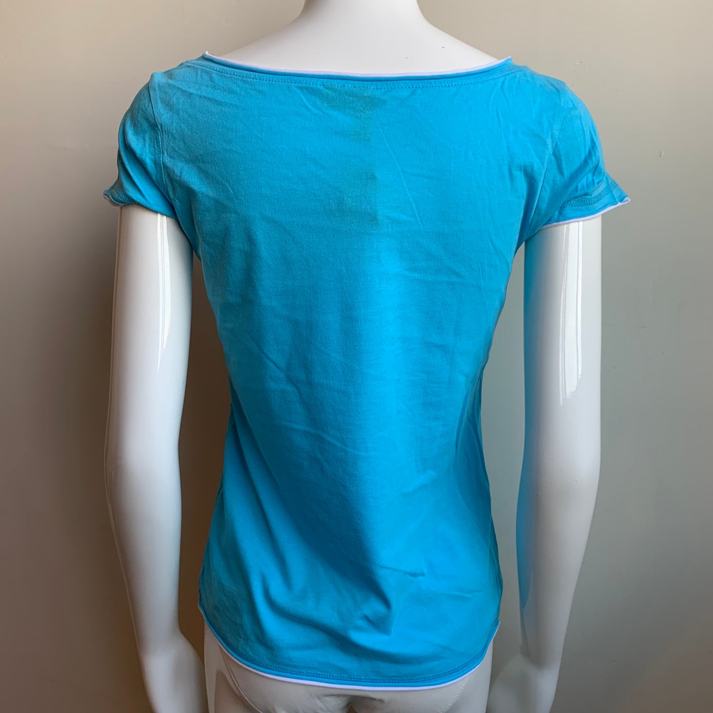 Billabong BLUE CRUSH era Vintage Y2K RARE blue zebra logo fitted t-shirt tshirt