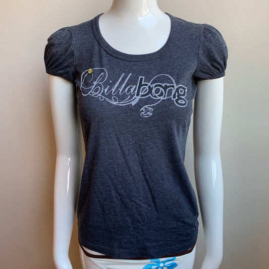 Billabong BLUE CRUSH era Vintage Y2K RARE Black logo fitted t-shirt tshirt top