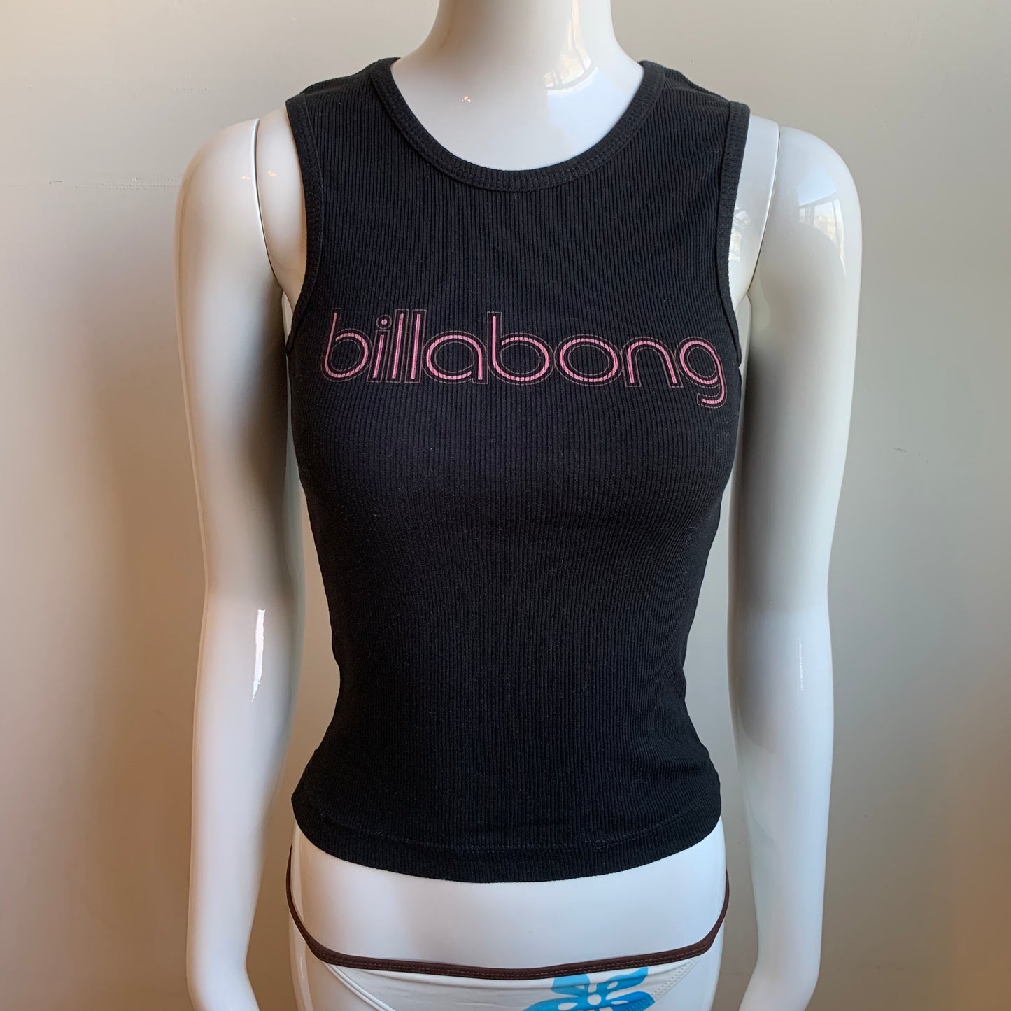 Billabong black ribbed cotton ribbed tank top