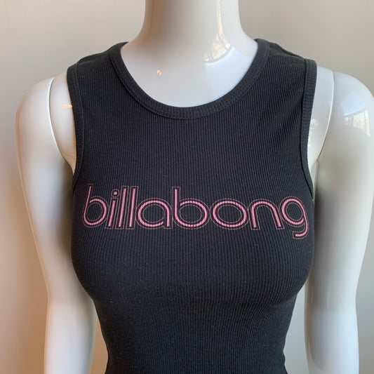 Billabong black ribbed cotton ribbed tank top