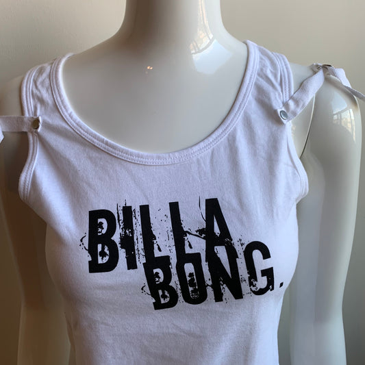 Billabong BLUE CRUSH era Vintage Y2K strappy rocker tank top white cotton