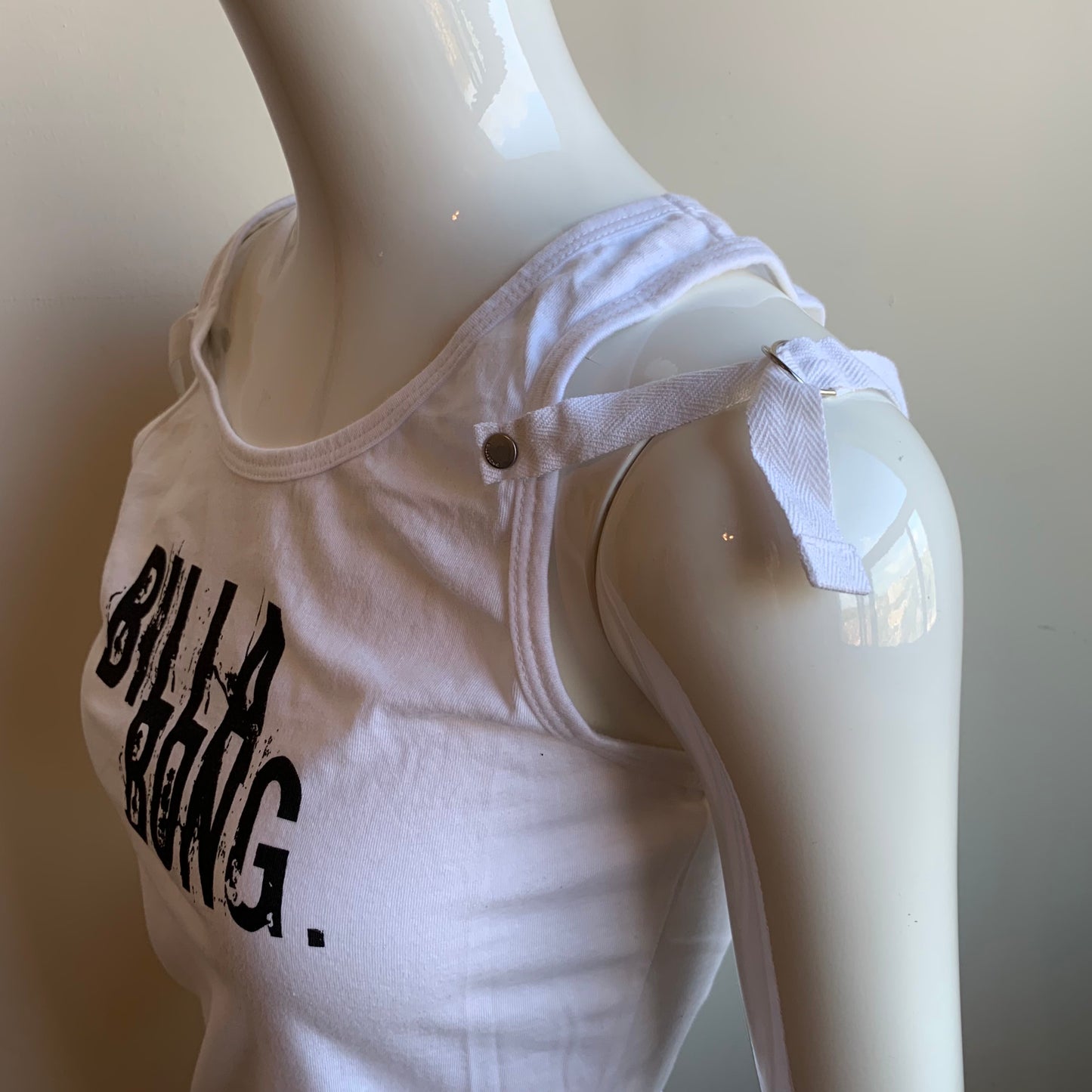 Billabong BLUE CRUSH era Vintage Y2K strappy rocker tank top white cotton