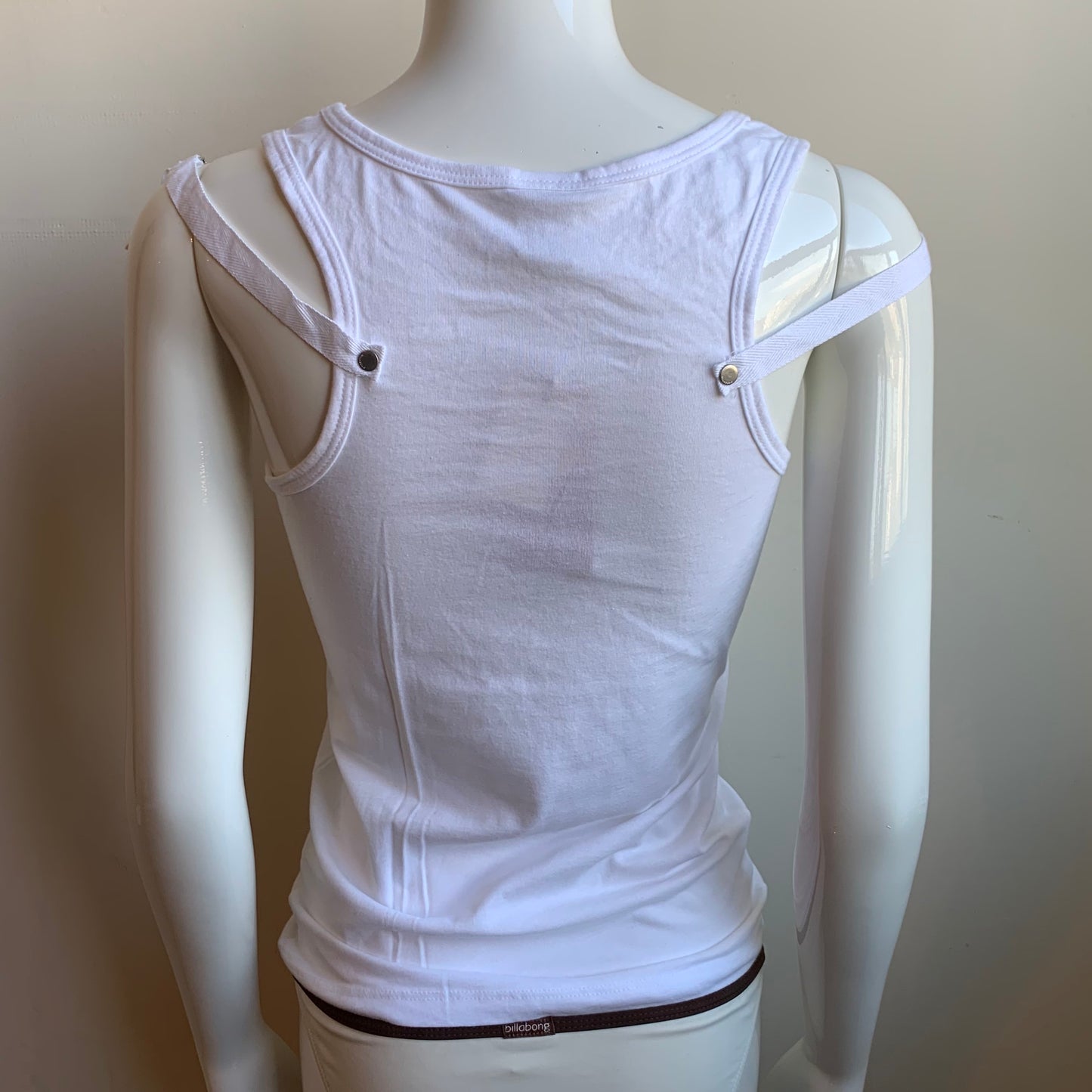 Billabong BLUE CRUSH era Vintage Y2K strappy rocker tank top white cotton