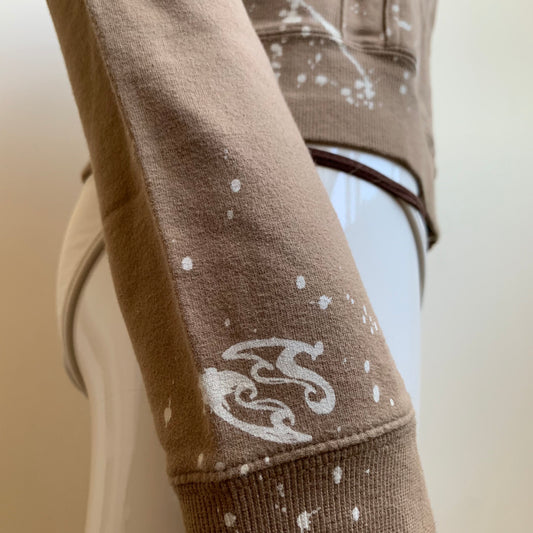 Billabong Hoodie Brown Splatter print zipper sweatshirt