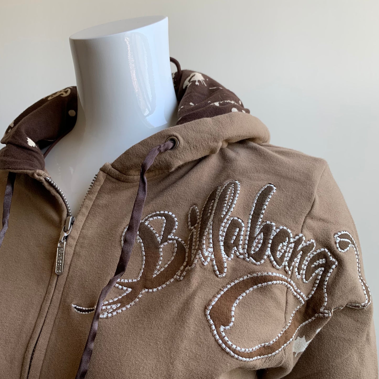 Billabong Hoodie Brown Splatter print zipper sweatshirt