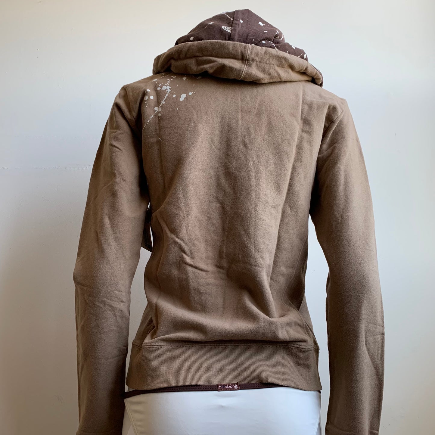 Billabong Hoodie Brown Splatter print zipper sweatshirt