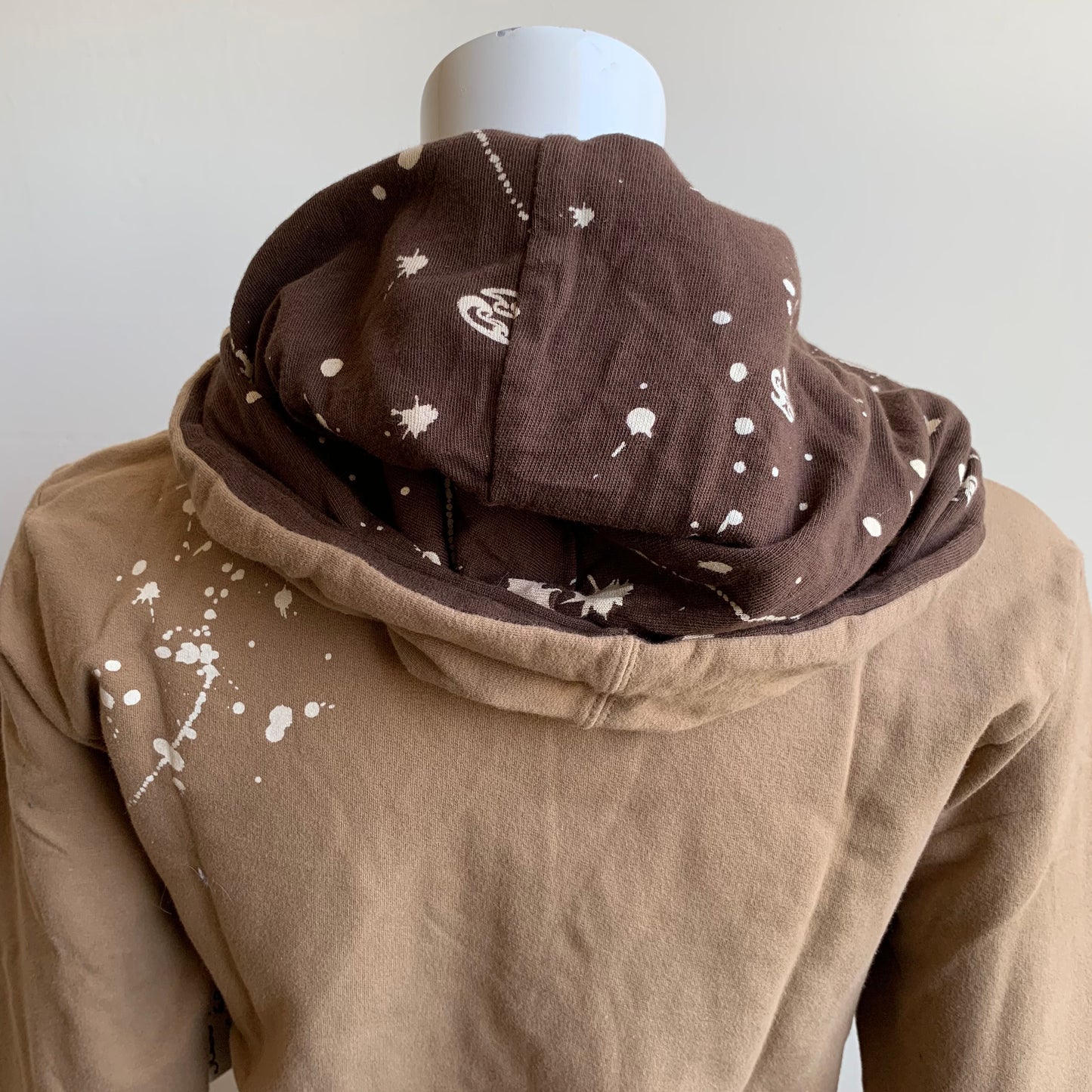 Billabong Hoodie Brown Splatter print zipper sweatshirt