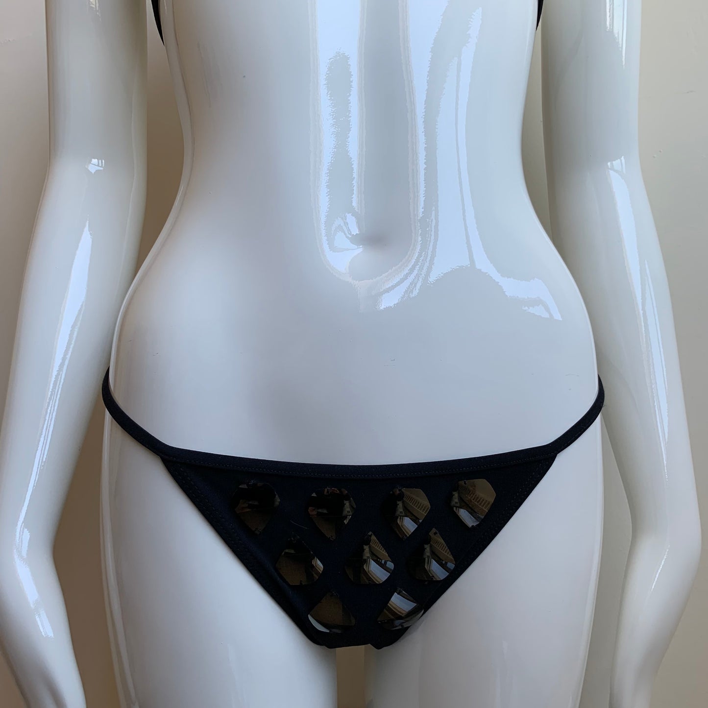 Sauvage California black shattered mirror luxury bikini set