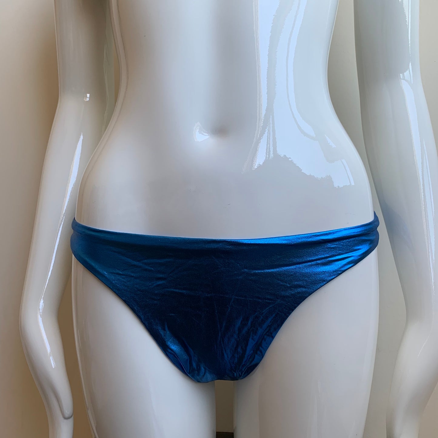 Sauvage California Blue foil metallic triangle bikini set