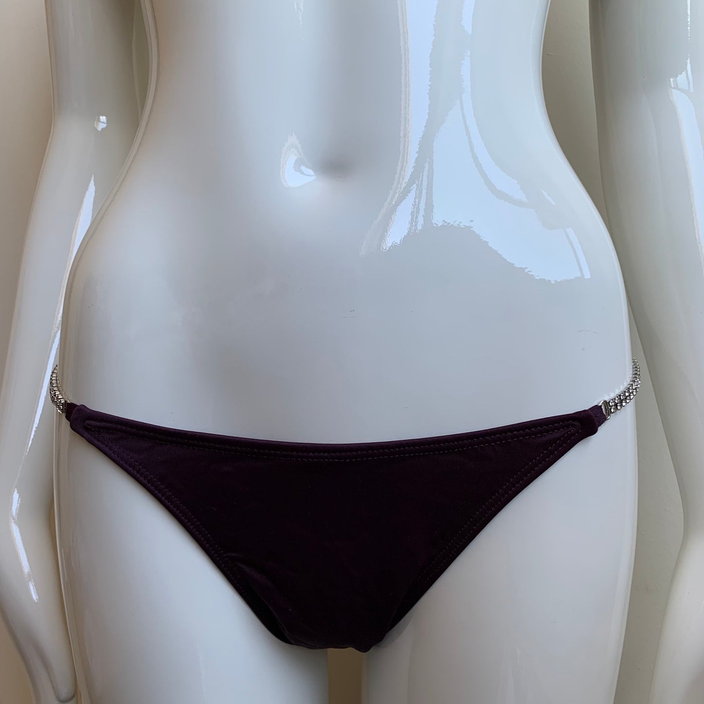 Sauvage california plum wine burgandy halter underwire Swarovski side bikini