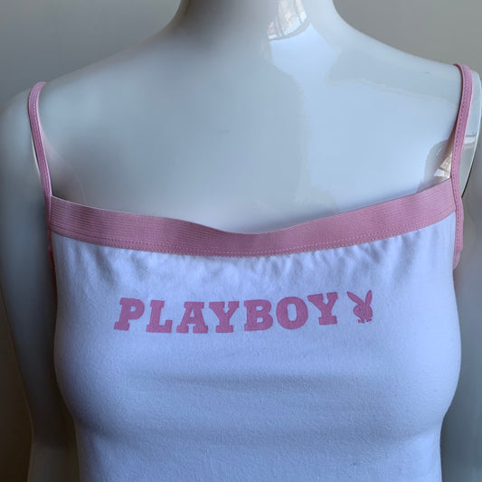 Playboy Lingerie pink & white logo printed camisole cami tank top