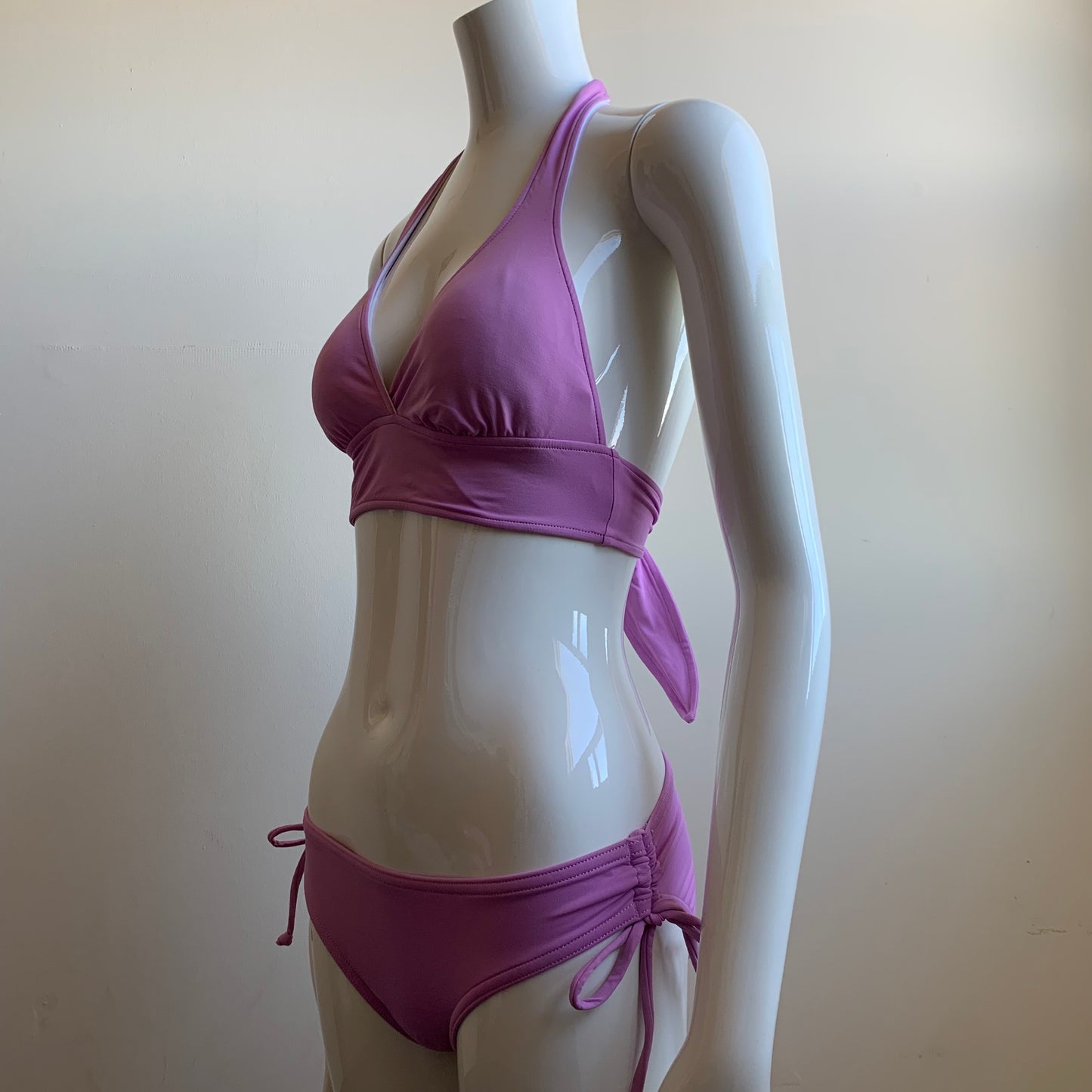 Anne Cole Lilac purple banded halter bikini