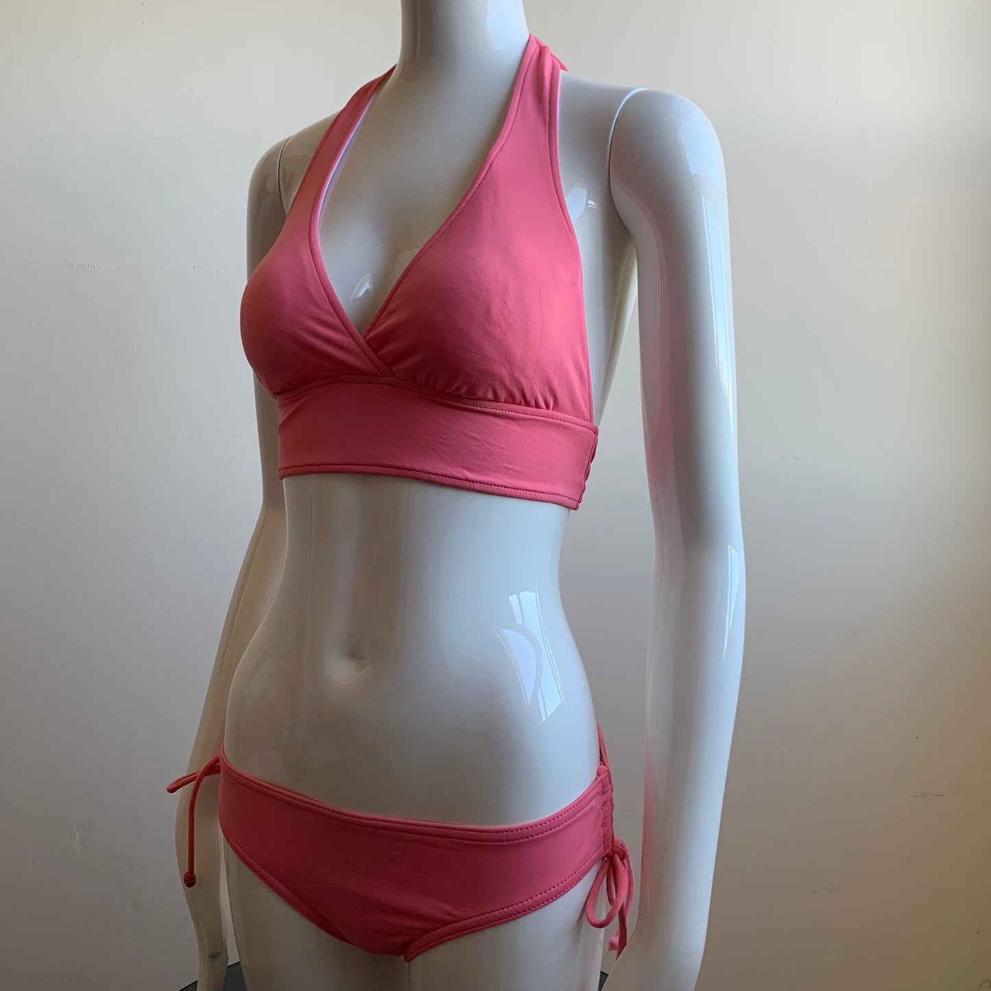Anne Cole coral pink marilyn banded halter bikini