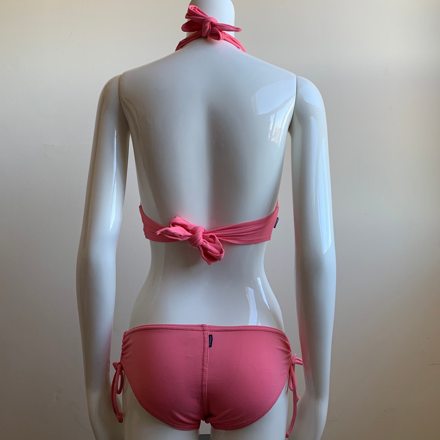 Anne Cole coral pink marilyn banded halter bikini