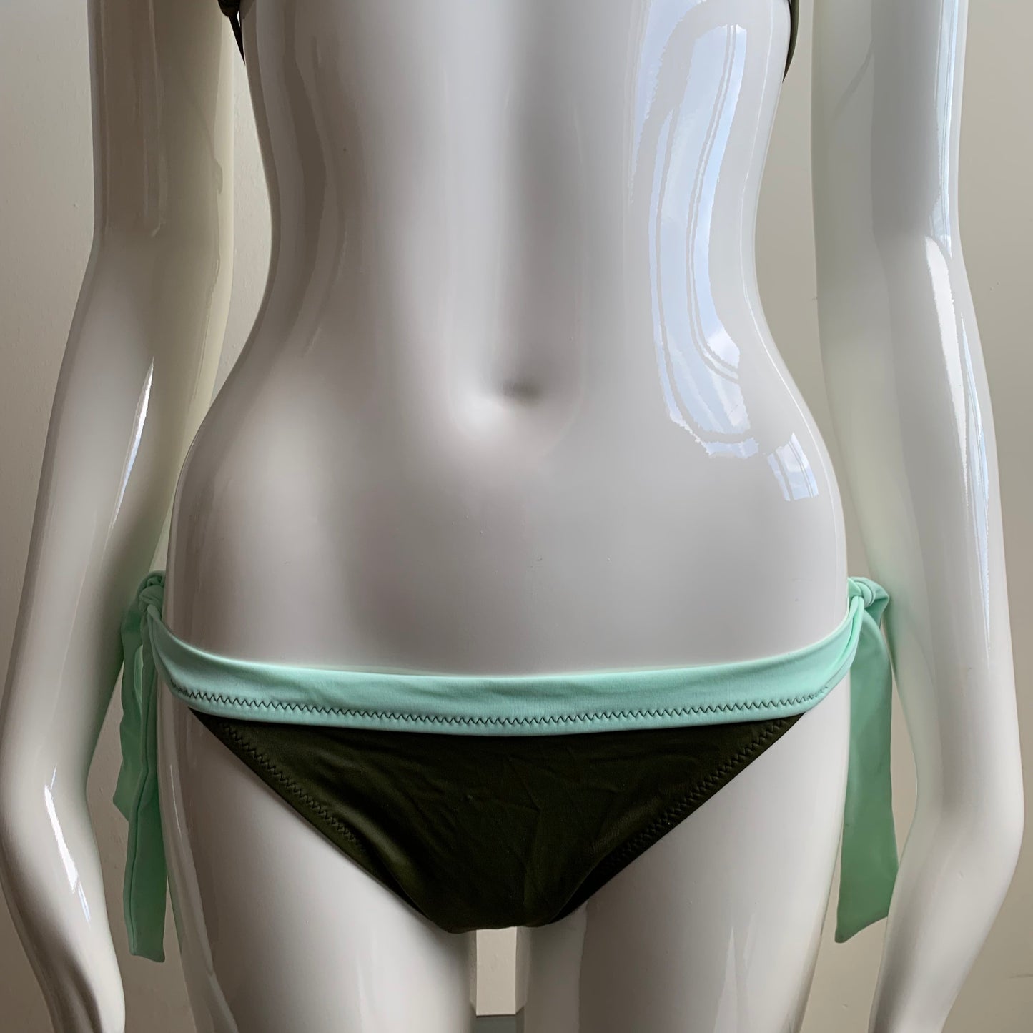 Billabong Bikini solid olive & mint green halter top swimsuit