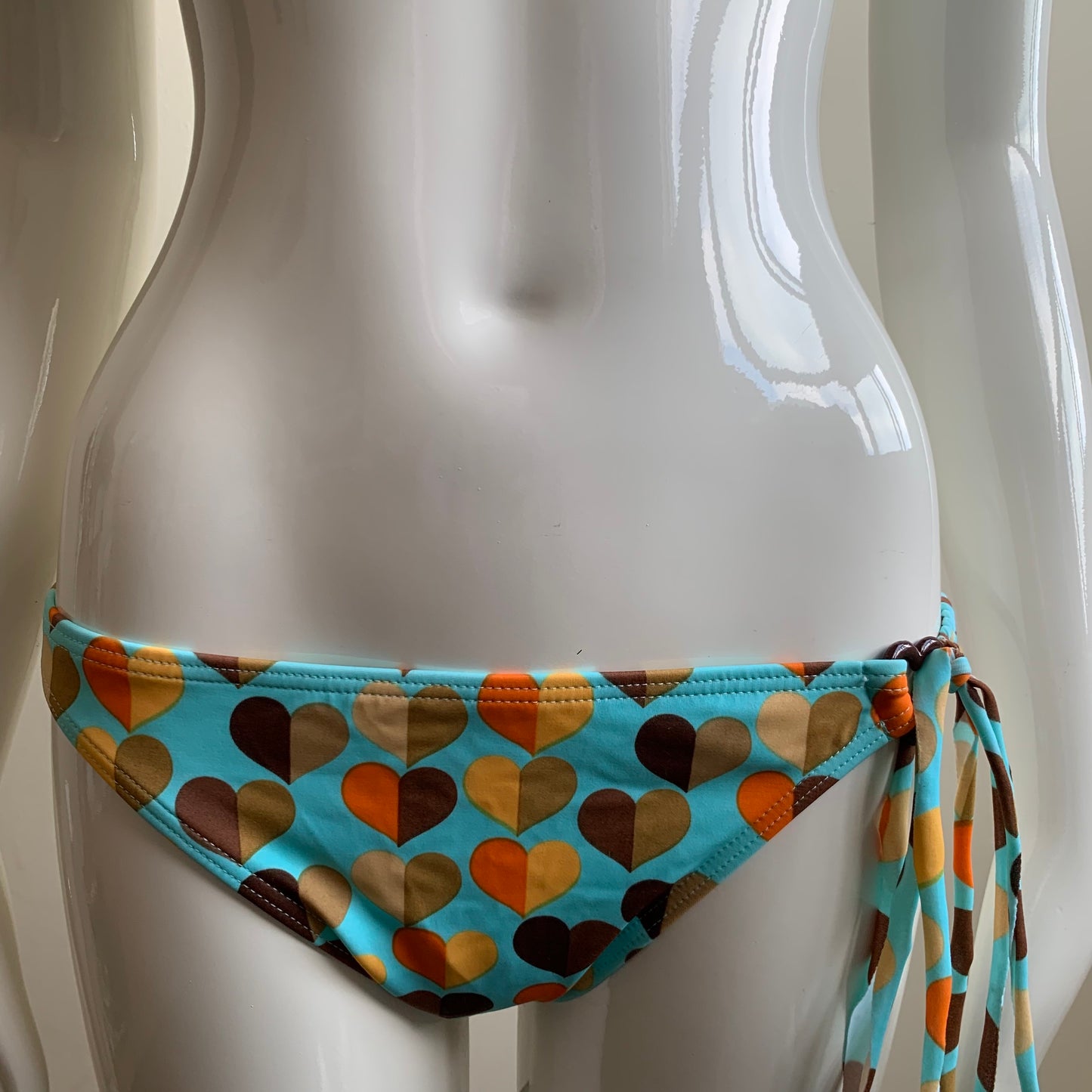 Billabong Bikini surf aqua blue heart braided halter swimsuit