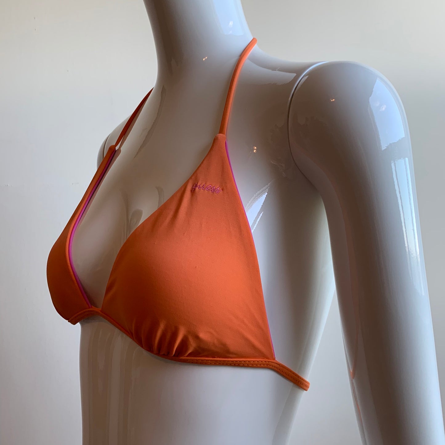Guess pink & orange solid reversible bikini