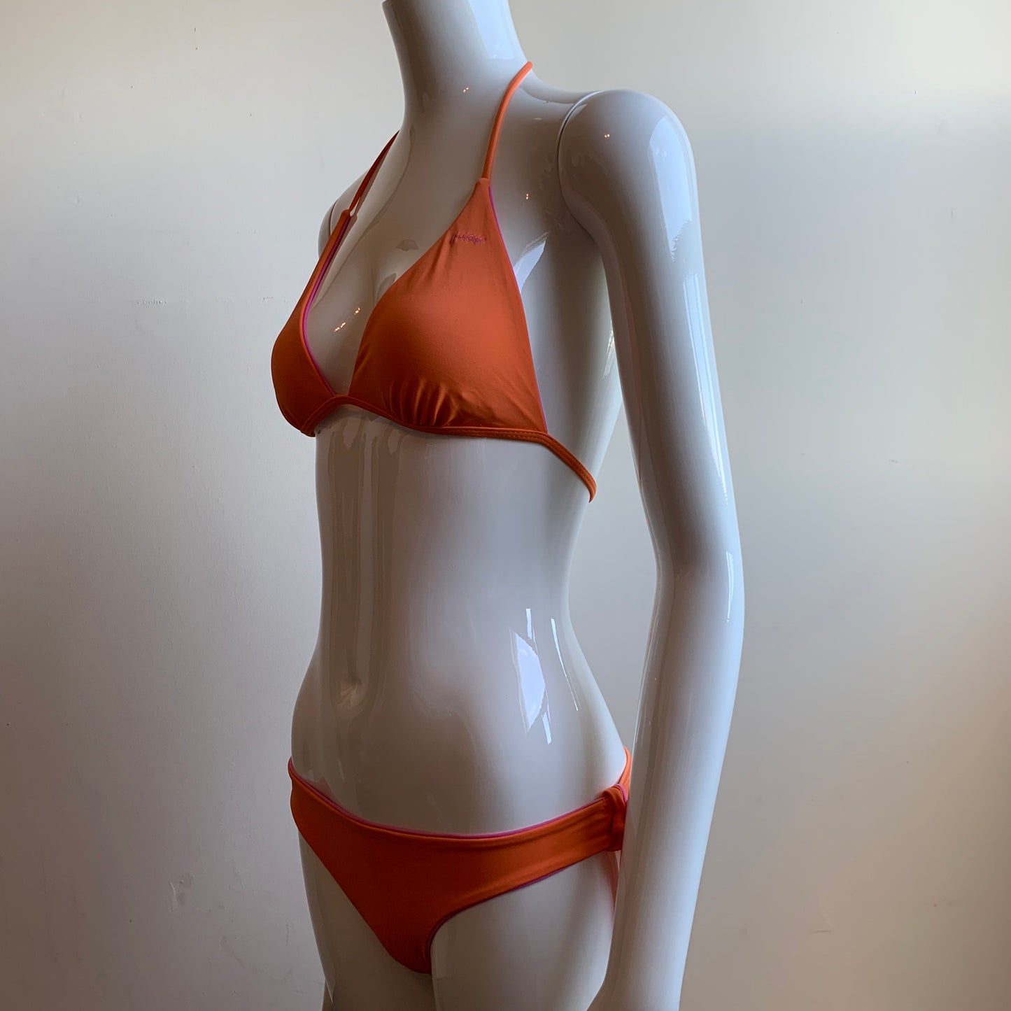 Guess pink & orange solid reversible bikini