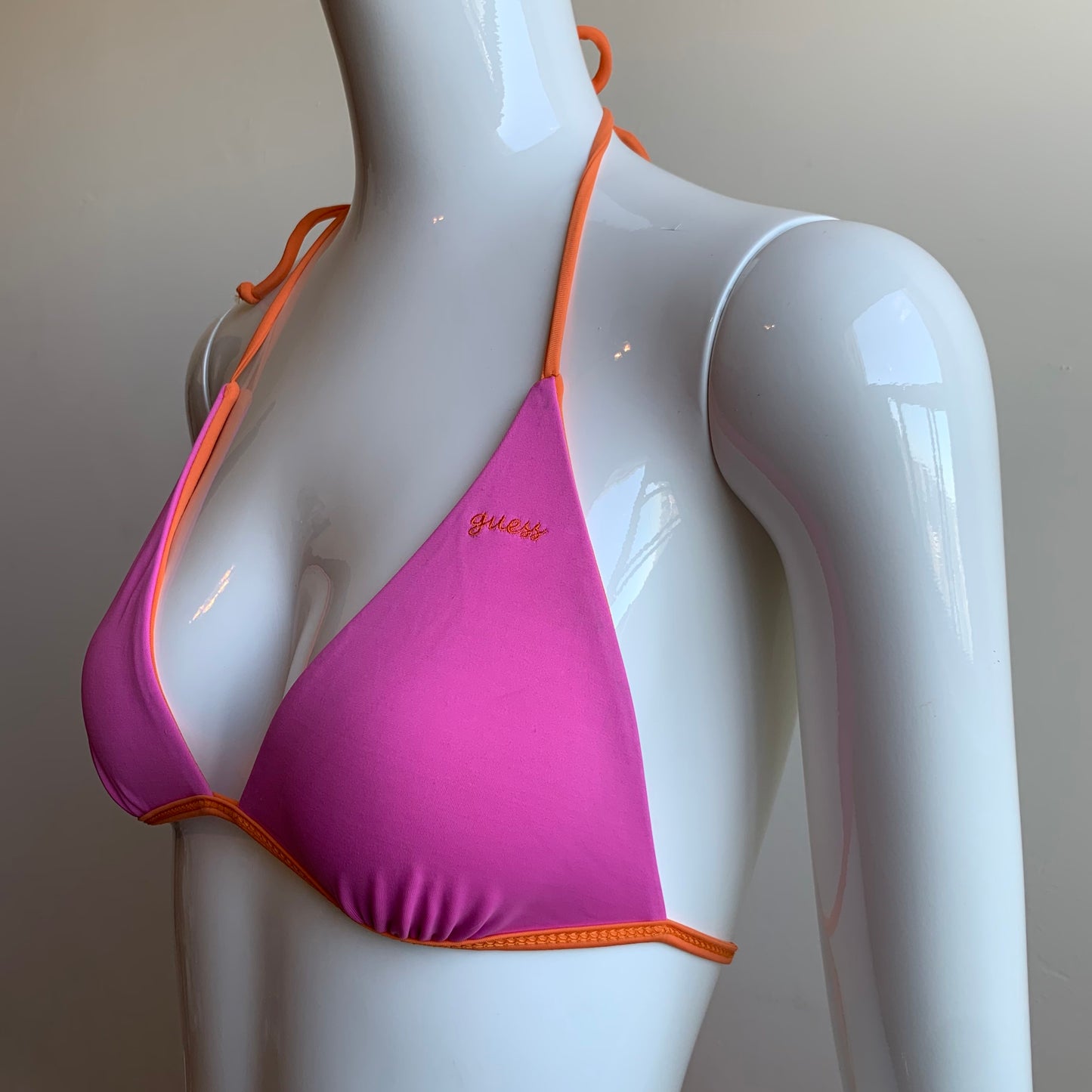 Guess pink & orange solid reversible bikini
