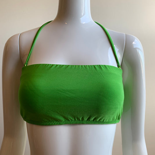 Raisins green solid bandeau strapless bikini top