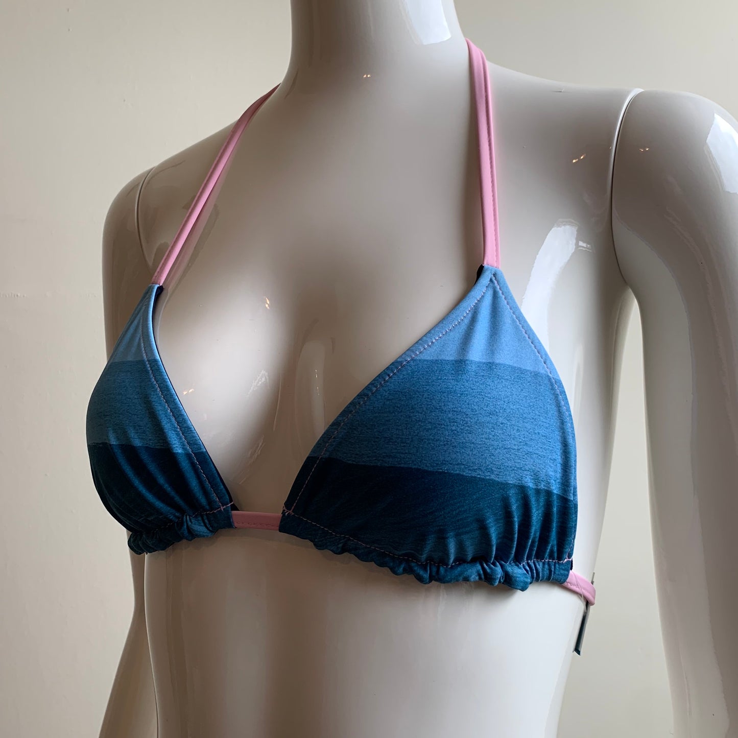 Aaron Chang blue & pink wave reversible classic bottom bikini