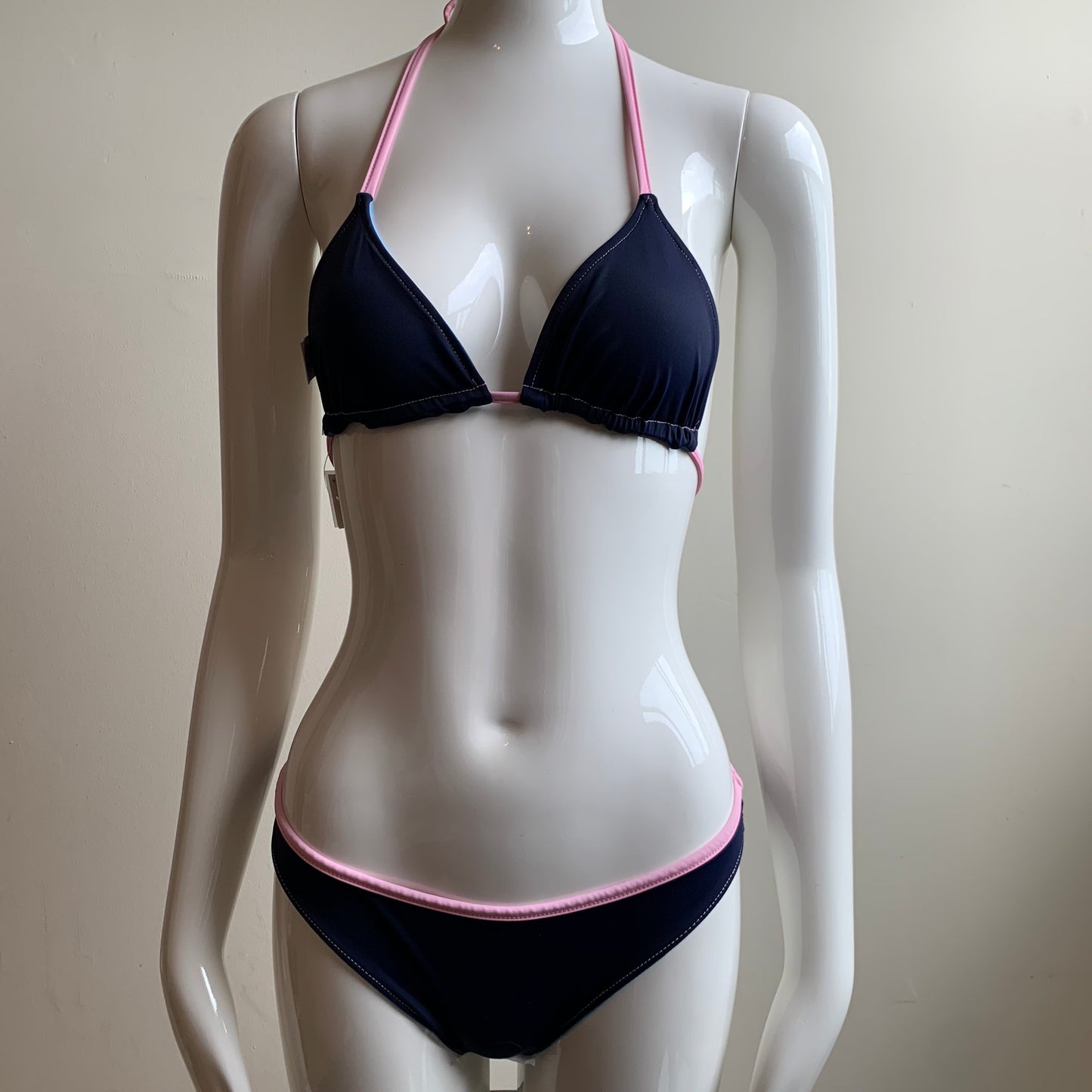Aaron Chang blue & pink wave reversible classic bottom bikini
