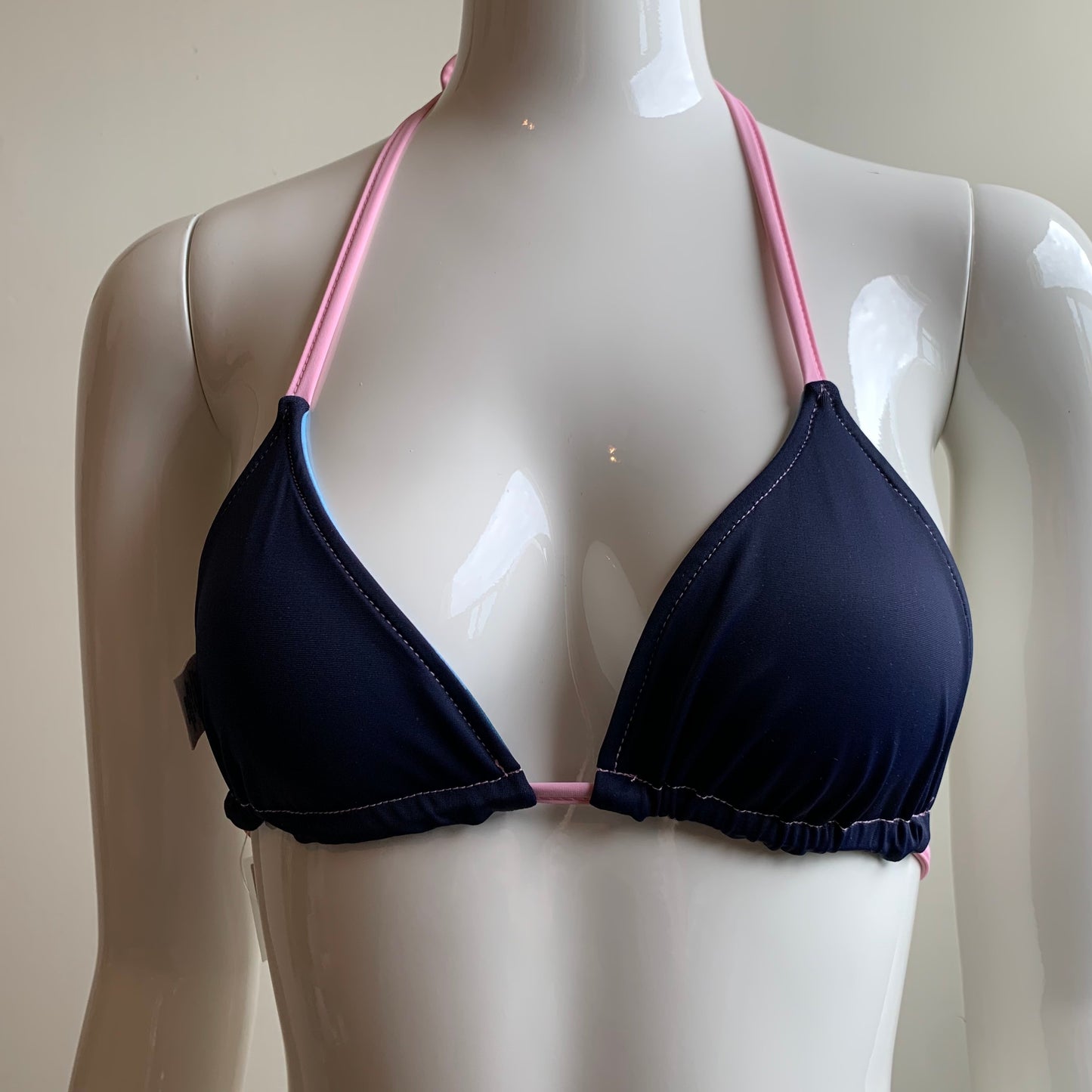 Aaron Chang blue & pink wave reversible classic bottom bikini