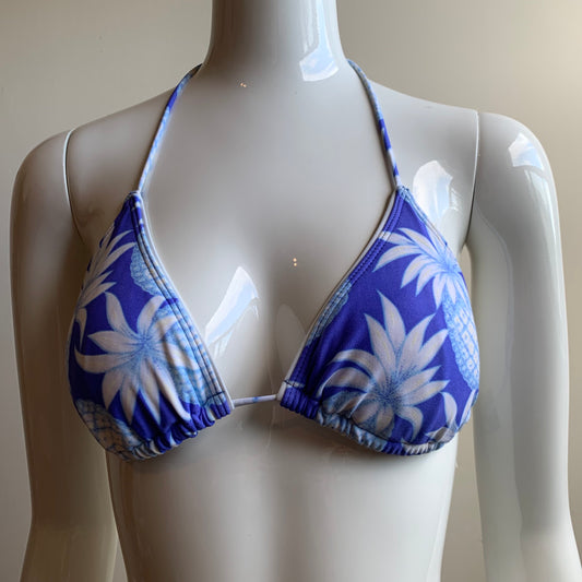 Jag peri blue triangle pineapple triangle top tie side bikini