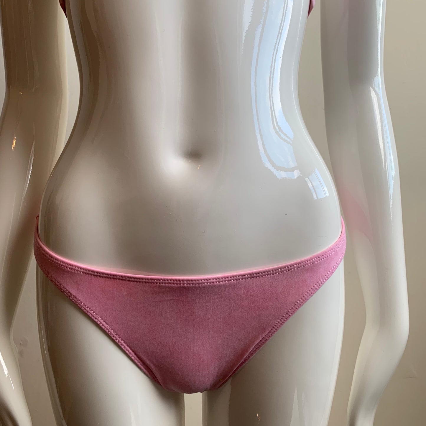 Sauvage pink suede ruffle bikini