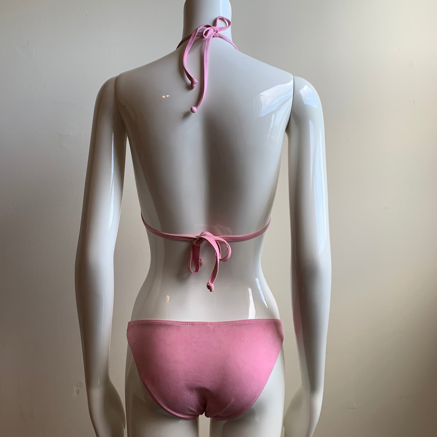 Sauvage pink suede ruffle bikini