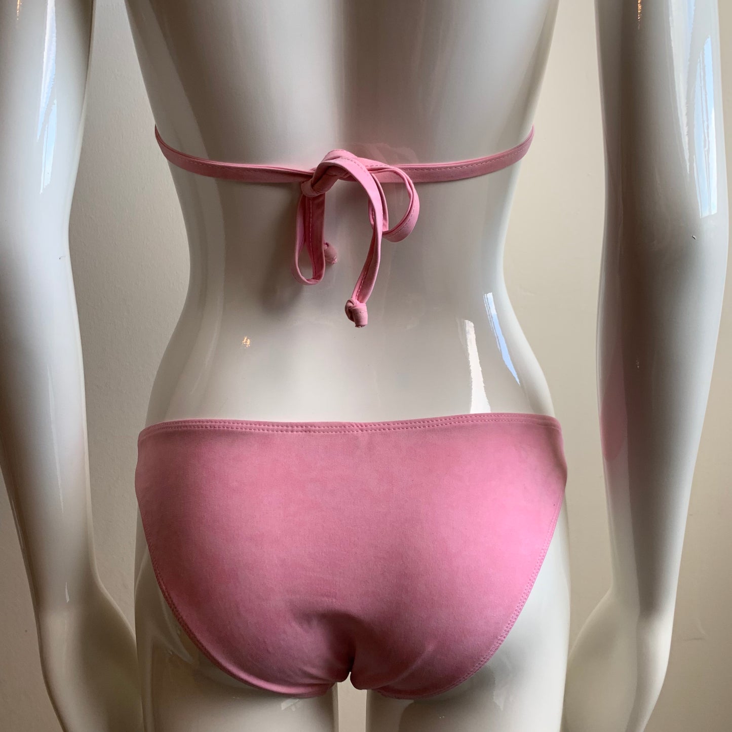Sauvage pink suede ruffle bikini