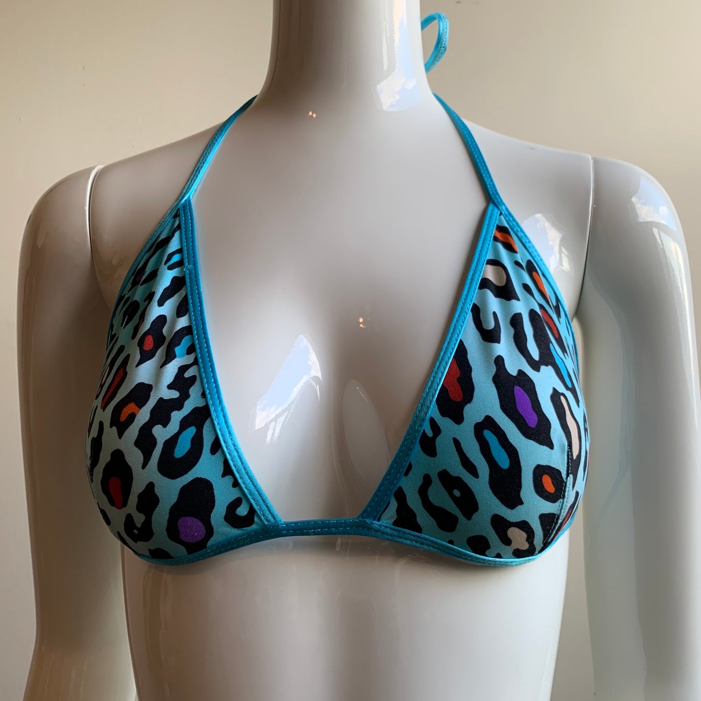 Sauvage California blue multi color animal print bikini
