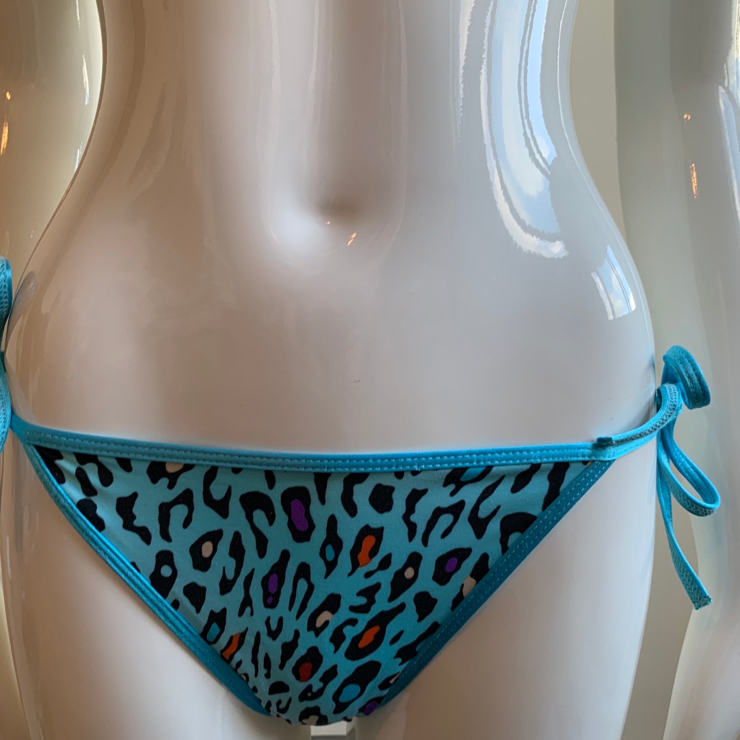 Sauvage California blue multi color animal print bikini