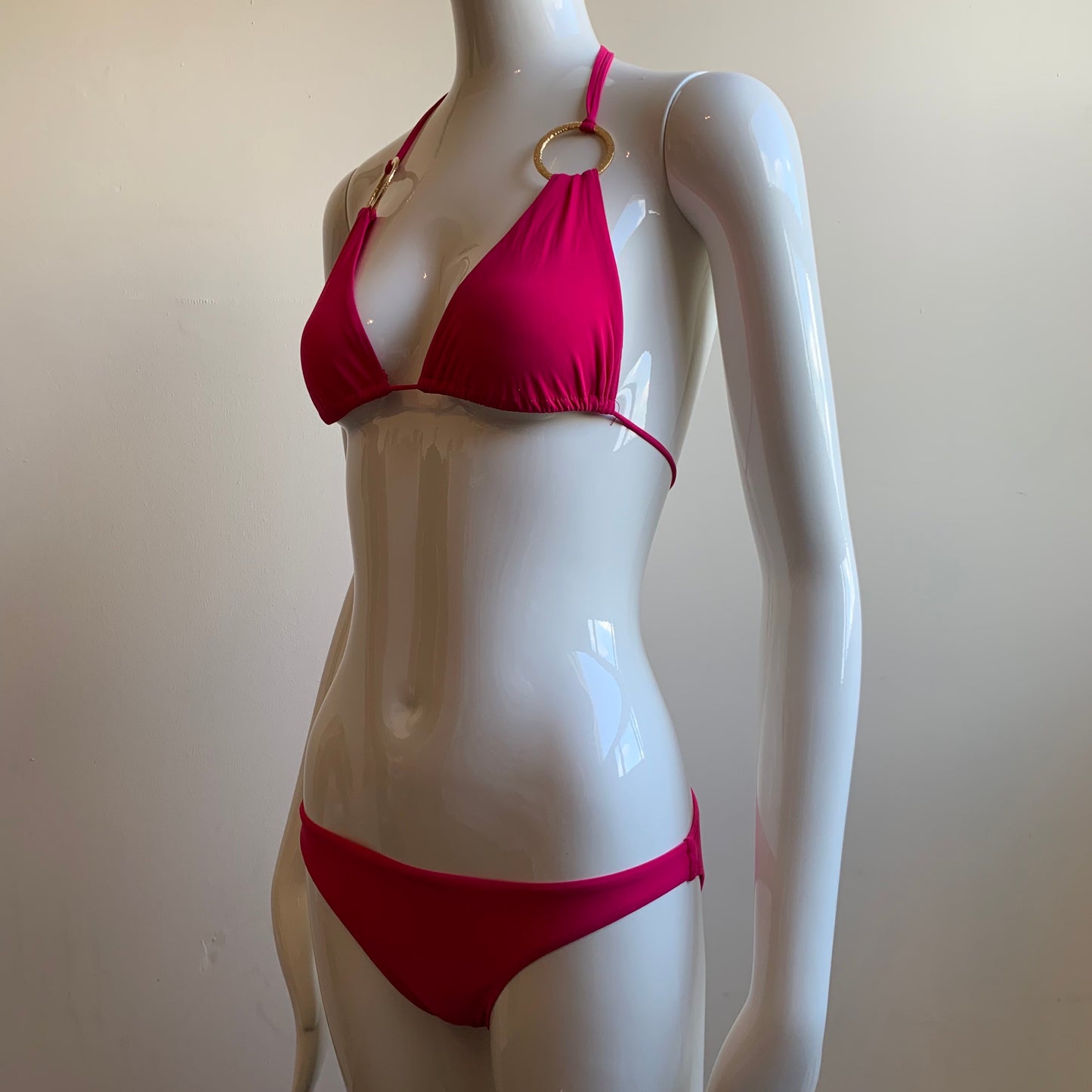 Sauvage california hot pink gold ring triangle top luxury bikini