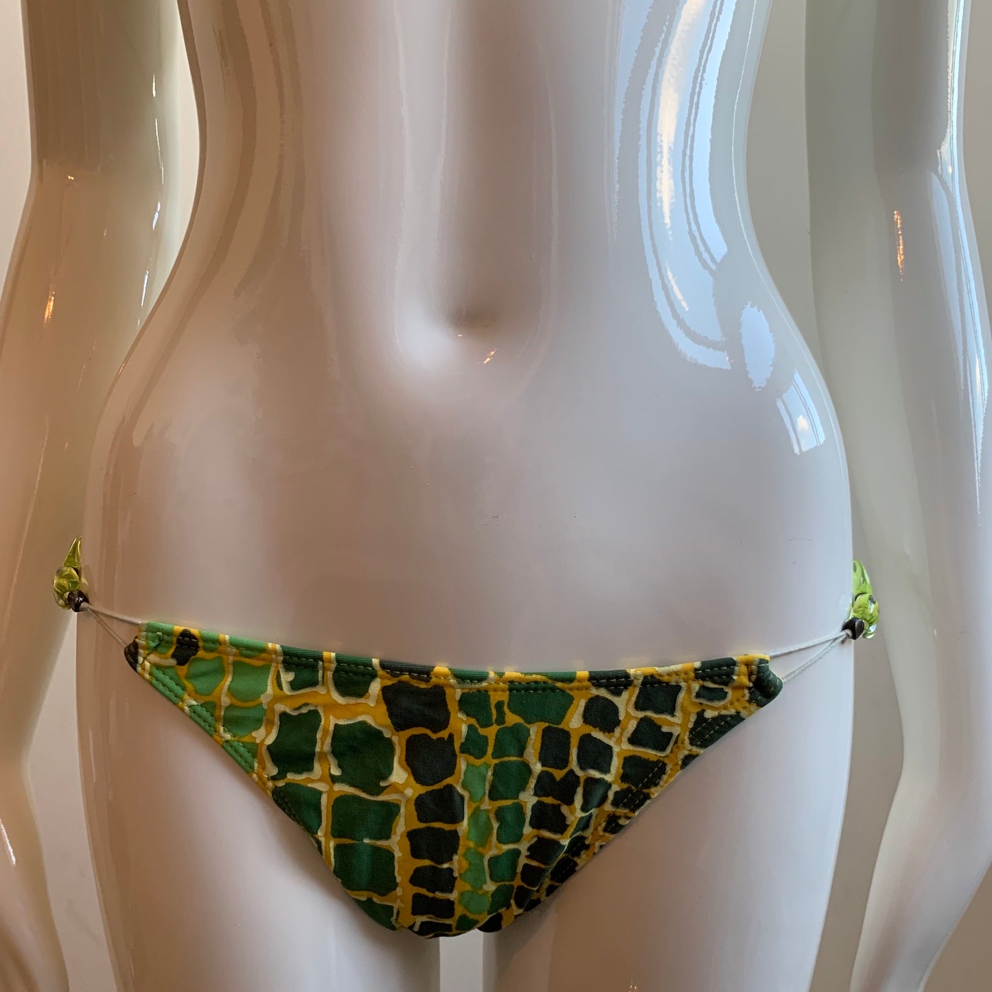 Sauvage california green crocodile print triangle top luxury bikini