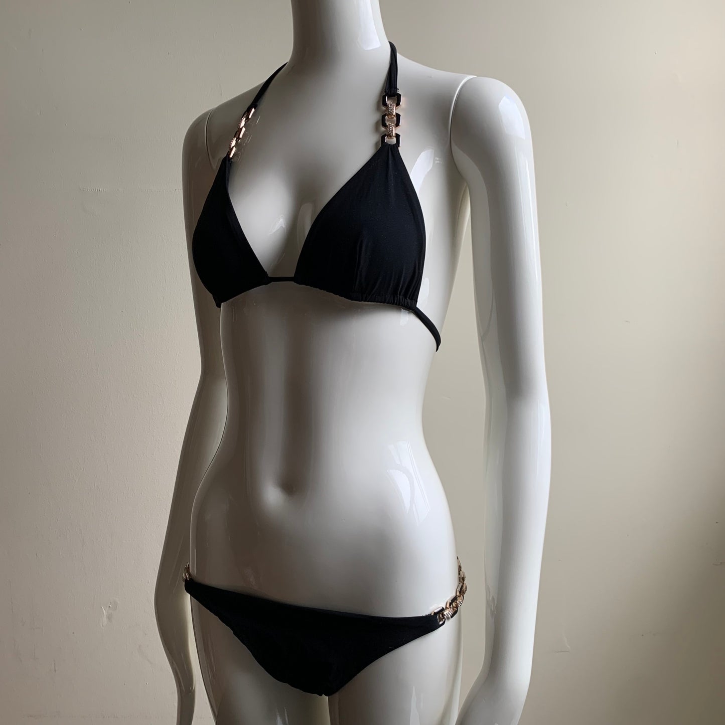 Sauvage california black crystal triangle top luxury bikini