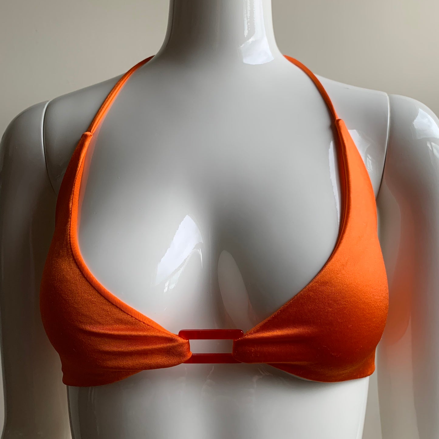 Sauvage california Orange satin bikini Large top & Small Bottom Luxury bikini